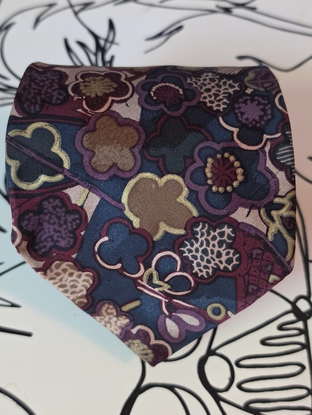 Chukkers Tiesmiths Vintage Silk Tie Extra Long XL Tall Man Purple Floral 62x3.75